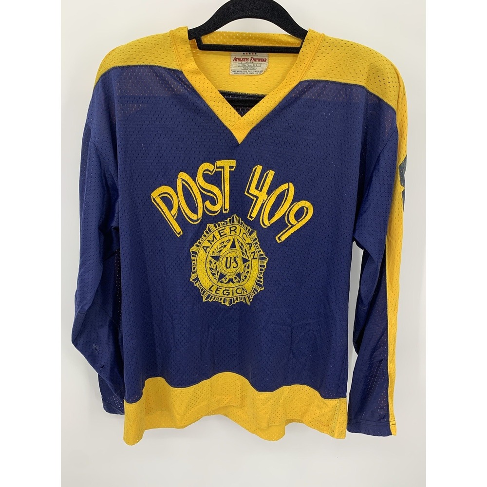 Vintage Athletic Knitworks Hockey Jersey American Legion 8 Made In USA